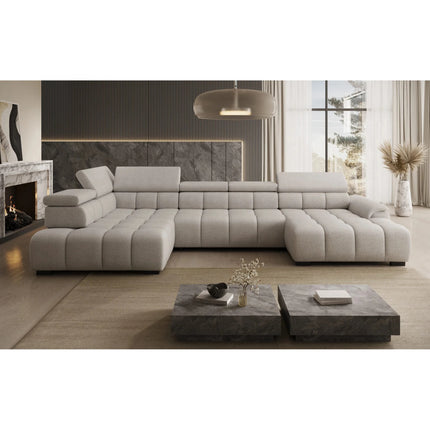 Coltar ALVIN XL, personalizabil, cu reglaj electric si tetiere reglabile, 393x205x97 cm