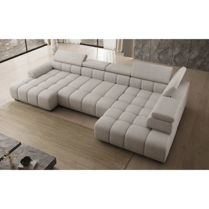 Coltar ALVIN XL, personalizabil, cu reglaj electric si tetiere reglabile, 393x205x97 cm