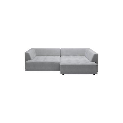 Coltar TIGA, sezlong dreapta, stofa catifelata crem - Salvador 1, cu reglaj electric, 286x207x77 cm