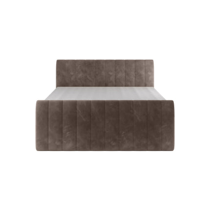 Pat CARINA 180 boxspring, personalizabil, cu spatiu depozitare, saltele si topper 5 cm