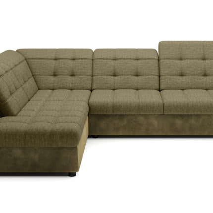 Coltar extensibil INFINITY L, personalizabil, lada depozitare, tetiere reglabile, 280x216x81/93 cm