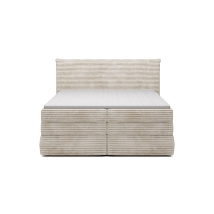 Pat boxspring AMBER 140x200, personalizabil, cu spatiu depozitare, saltele si topper