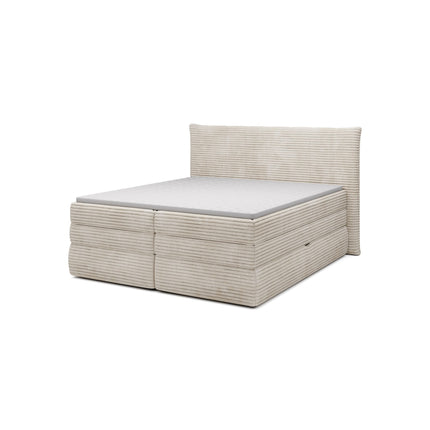 Pat boxspring AMBER 140x200, personalizabil, cu spatiu depozitare, saltele si topper