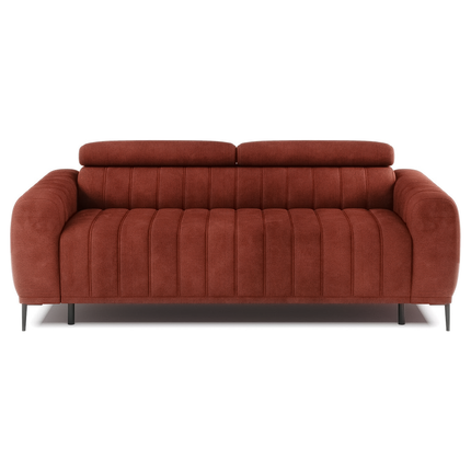 Canapea extensibila GANDI 160, stofa catifelata bej - Element 17, cu tetiere reglabile, 227x102x95 cm