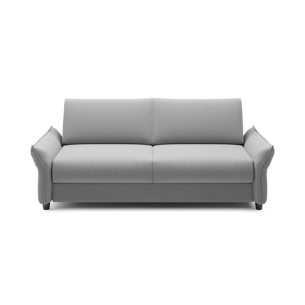 Canapea extensibila CANTO 140, stofa catifelata gri deschis - Terra 88, 198x106x82 cm