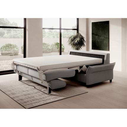 Canapea extensibila CANTO 140, stofa catifelata gri deschis - Terra 88, 198x106x82 cm