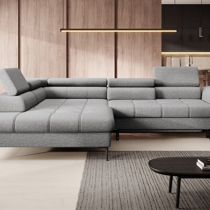 Coltar extensibil DENVER L, personalizabil, cu lada depozitare, 288x218x94 cm