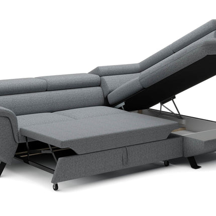 Coltar extensibil RAVEN L, personalizabil, cu lada depozitare, 257x198x92 cm