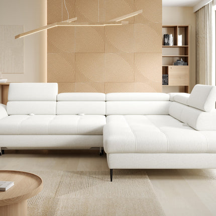 Coltar EMPOLI L, personalizabil, cu lada depozitare si tetiere reglabile, 289x218x94 cm