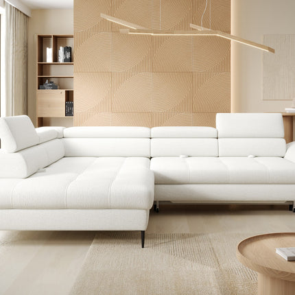 Coltar EMPOLI L, personalizabil, cu lada depozitare si tetiere reglabile, 289x218x94 cm