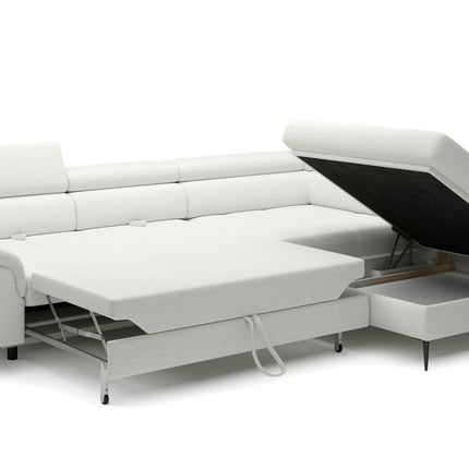 Coltar EMPOLI L, personalizabil, cu lada depozitare si tetiere reglabile, 289x218x94 cm