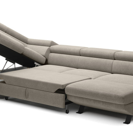 Coltar extensibil RAVEN XL, personalizabil, cu lada depozitare, 334x198x92 cm