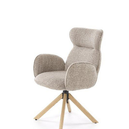 Scaun K585, bej inchis/stejar, stofa clasica/lemn, 63x64x93 cm