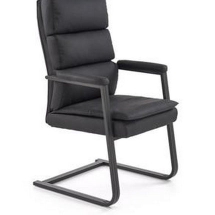 Scaun ADRIANO, negru, piele ecologica, 63x70x109 cm