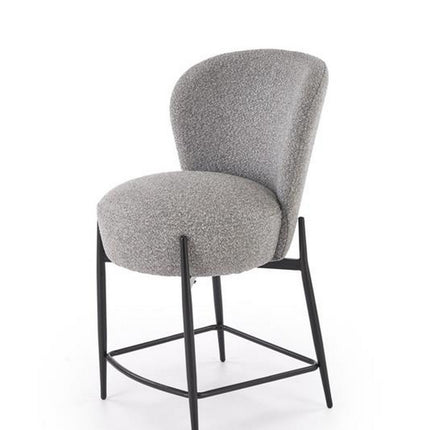 Scaun bar H126, gri/negru, stofa/metal, 57x61x95 cm