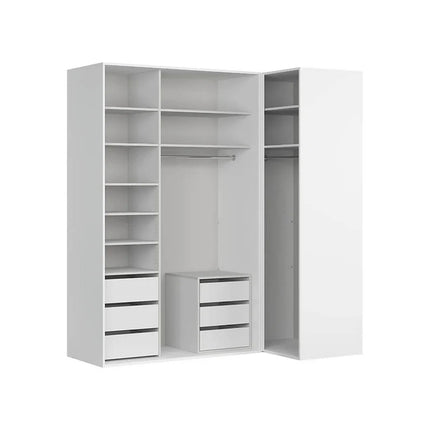 Dressing FLEX, alb lucios, PAL, cu 3 usi, 220x116x240 cm
