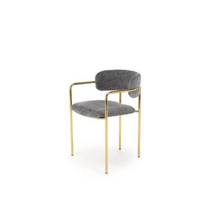 Scaun K537, gri/auriu, stofa clasica/metal, 54x56x76 cm