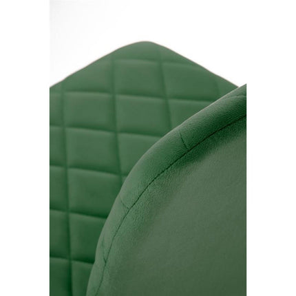 Scaun K525, verde inchis/negru, stofa catifelata/metal, 45x55x89 cm