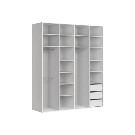 Dressing FLEX, casmir/alb, PAL, cu 4 usi, 200x66x240 cm