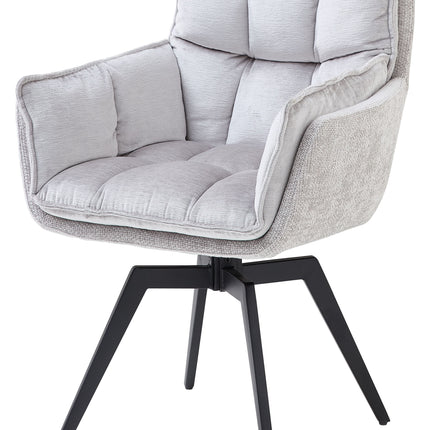 Scaun ALANI, gri/negru, stofa catifelata/metal, 64x65x89 cm