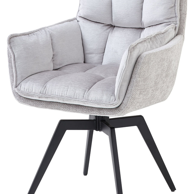 Scaun ALANI, gri/negru, stofa catifelata/metal, 64x65x89 cm