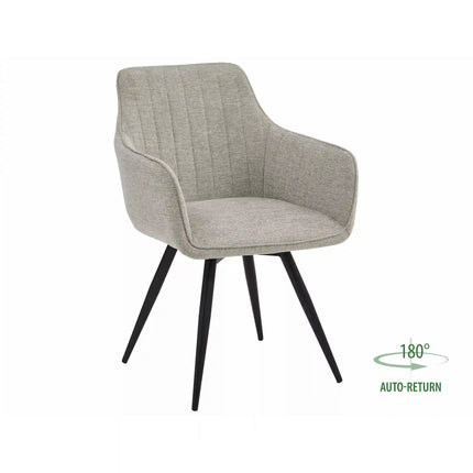 Scaun BALLO, bej deschis/negru, stofa clasica/metal, 56x45x84 cm