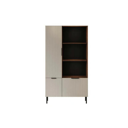 Biblioteca ALMERA TYP4, nuc/casmir, PAL laminat, 90x42x165 cm
