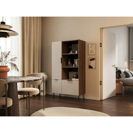 Biblioteca ALMERA TYP4, nuc/casmir, PAL laminat, 90x42x165 cm
