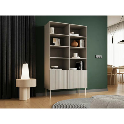 Biblioteca ISLA, bej, PAL laminat, 100x40x175 cm