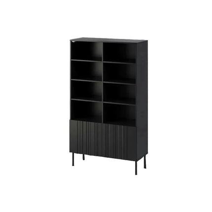 Biblioteca ISLA, negru, PAL laminat, 100x40x175 cm