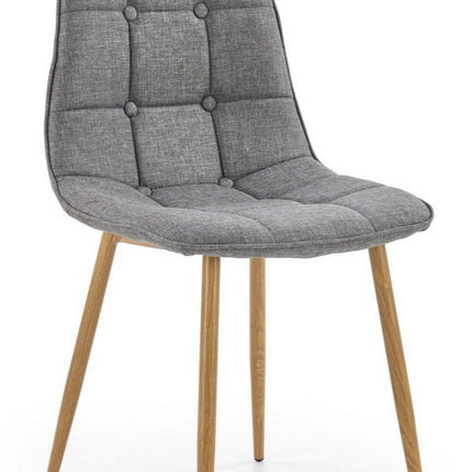 Scaun K316, gri/stejar, stofa clasica/metal, 44x56x87 cm