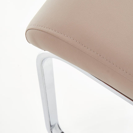 Scaun K85, cappuccino/crom, piele ecologic/metal, 42x56x100 cm