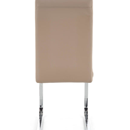 Scaun K85, cappuccino/crom, piele ecologic/metal, 42x56x100 cm