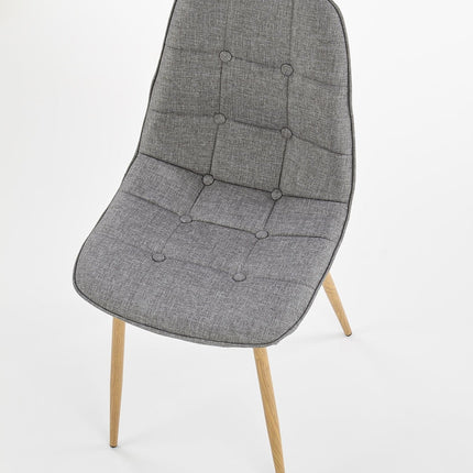 Scaun K316, gri/stejar, stofa clasica/metal, 44x56x87 cm