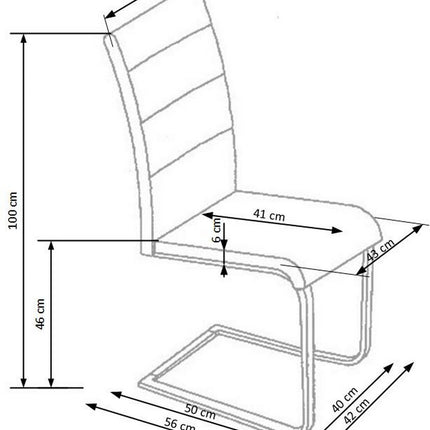 Scaun K85, cappuccino/crom, piele ecologic/metal, 42x56x100 cm