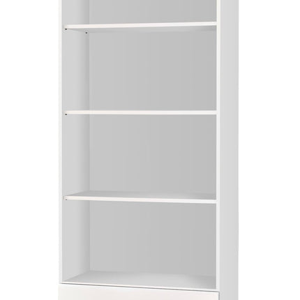 Biblioteca LIMA, alb, PAL laminat/canturi ABS, 77x40x200 cm