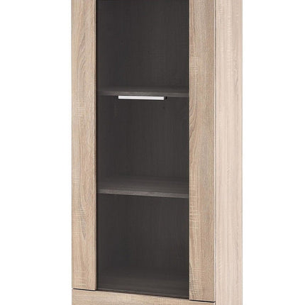 Vitrina LIMA, stejar sonoma, PAL/sticla, 60x40x200 cm