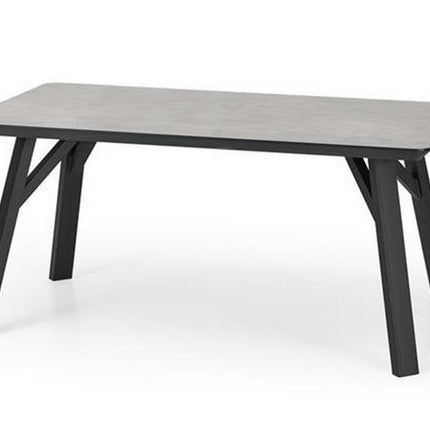 Masa HALIFAX, gri beton/negru, 160x90x76 cm