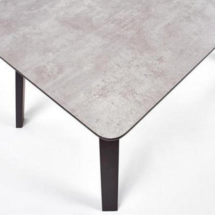 Masa HALIFAX, gri beton/negru, 160x90x76 cm