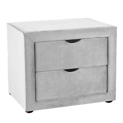 Noptiera ET-002, gri deschis - Bluvel 03, stofa catifelata, 50x35x42 cm