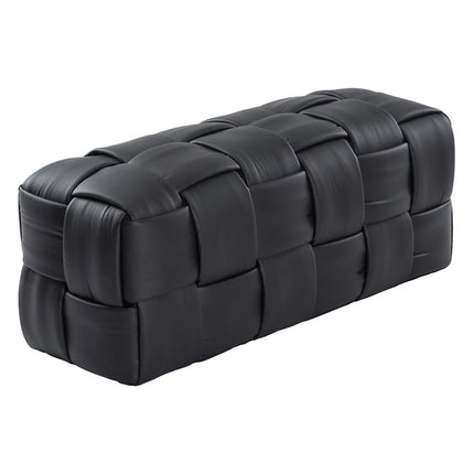 Taburet LUCA, negru, piele ecologica, 108x44x43 cm