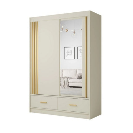 Dulap CANADA CA35-150, casmir/auriu, PAL, cu 2 usi si 2 sertare, 150x60x215 cm