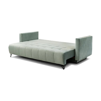 Canapea extensibila Aldo 3L, stofa catifelata albastru - Monolith 77, cu lada depozitare, 227x106x92 cm