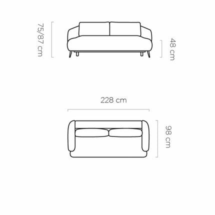 Canapea extensibila CANDY, personalizabil materiale Gama Premium, lada depozitare, 228x98x87 cm