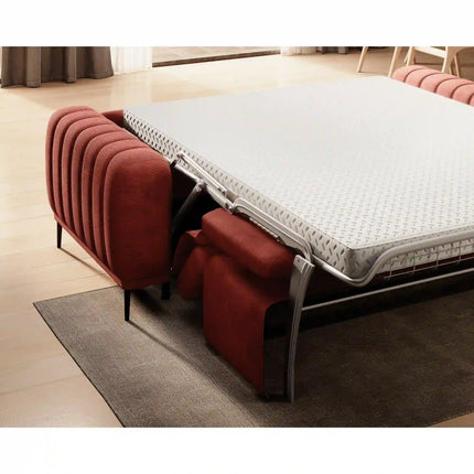 Canapea extensibila GANDI 140, stofa catifelata mov lila - Monolith 62, cu tetiere reglabile, 207x102x95 cm