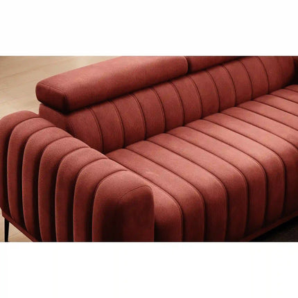 Canapea extensibila GANDI 160, stofa catifelata verde menta - Salvador 12, cu tetiere reglabile, 227x102x95 cm