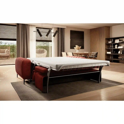 Canapea extensibila GANDI 160, stofa catifelata verde - Cloud 39, cu tetiere reglabile, 227x102x95 cm