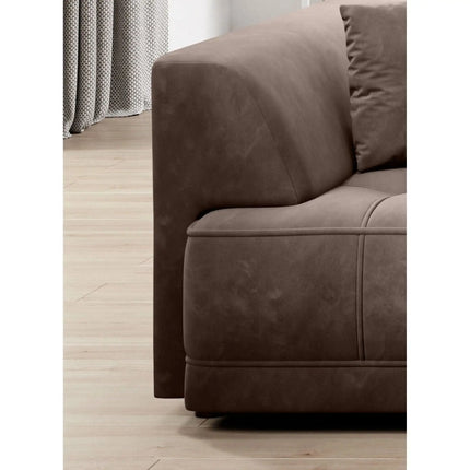 Canapea TIGA, stofa catifelata turcoaz inchis - Riviera 87, reglaj electric, 4 locuri, 302x136x72/88 cm