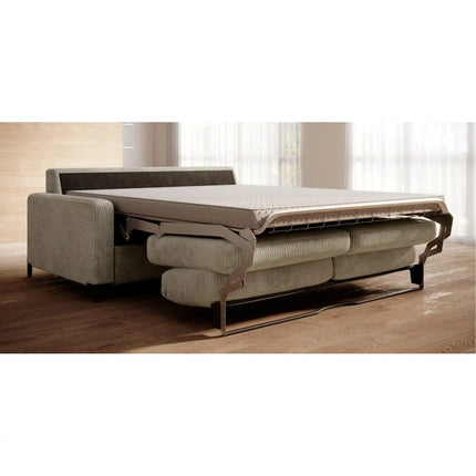Canapea extensibila TINO 140, stofa catifelata albastru - Poso 05, 187x97x84 cm
