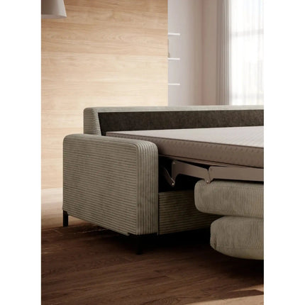 Canapea extensibila TINO 140, stofa catifelata albastru - Poso 05, 187x97x84 cm
